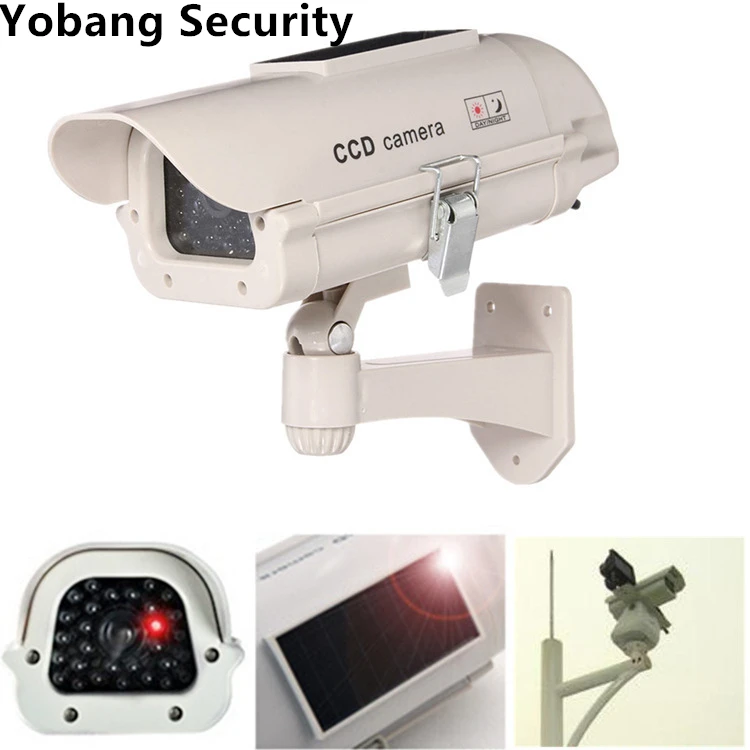 

Yobang Security Freeship Solar Power Dummy IR Camera Fake Security Camera Outdoor Waterproof Style