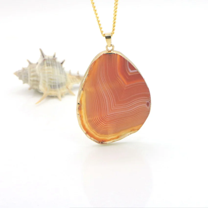 Natural Red Agate Pendant Necklace (7)