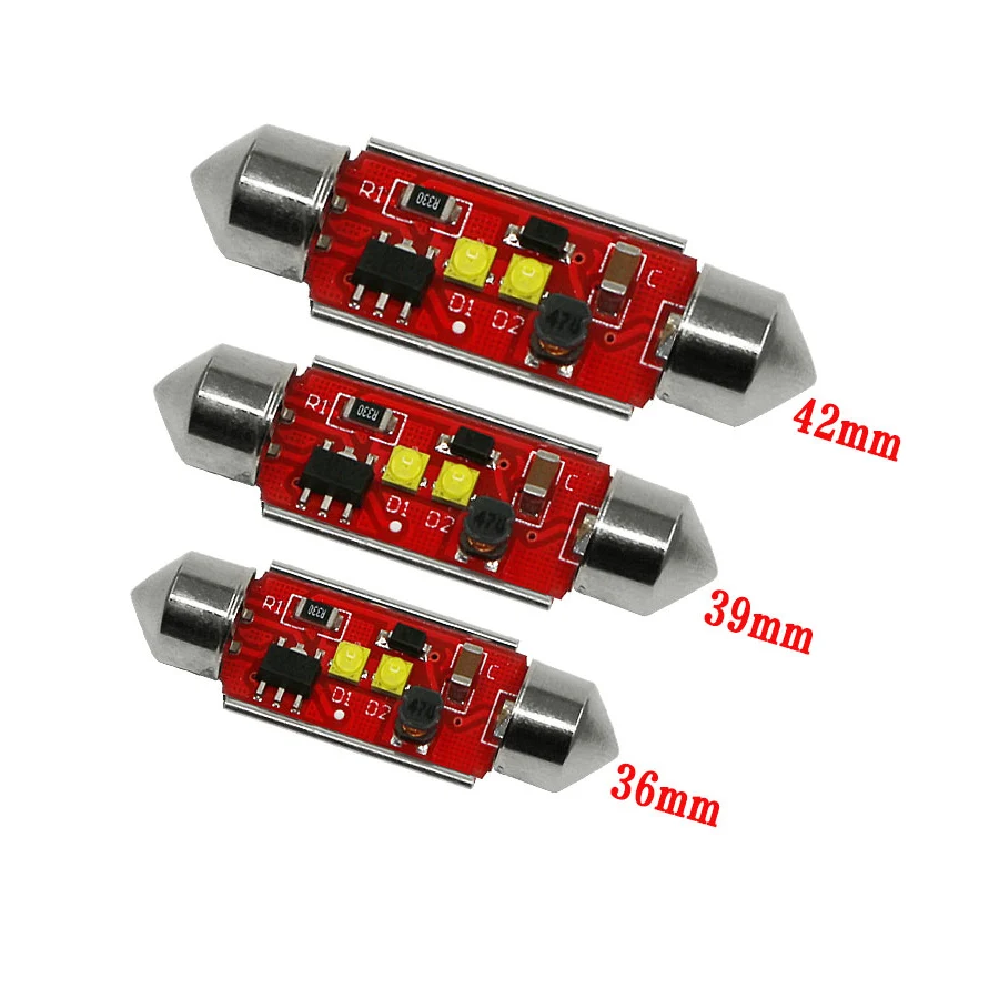 2 шт 10 Вт Canbus безотказные купольные C5W 5 Вт* 2 36 мм 39 мм 41 мм 6000K Светодиодные лампы гирлянды автомобильные лампы для номерного знака белые