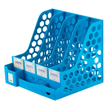 

Desk Organizer Magazine File Racks Book Stand DIY Office Sundries Storage Box Stationery Holder 4 Layers File Tray Bookends
