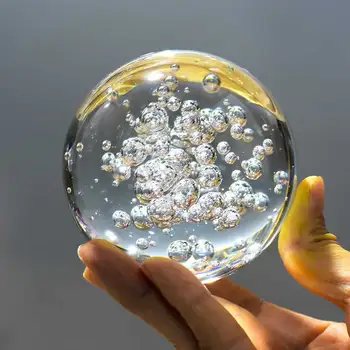 

6cm 8cm Transparent Glass Round Fountain Bubble Crystal Ball Glass Ball Feng Shui Home Decoration Accessories Office Ornaments