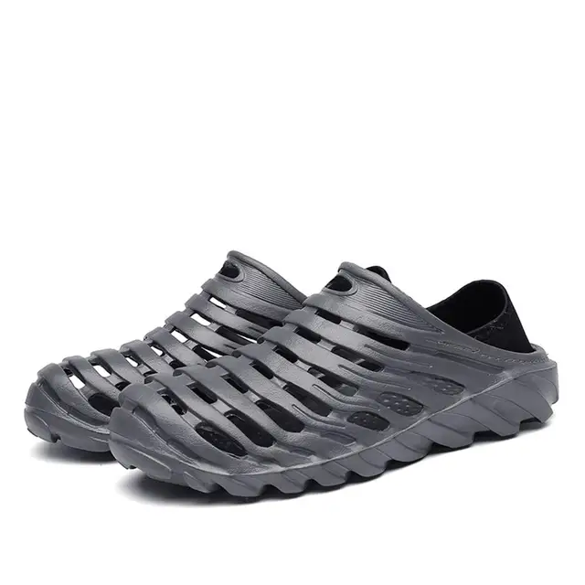 Summer Men Fashion Flats Hollow Out Hole Beach Breathable Sandals light Casual Shoes Soft EVA Injection Comfortable