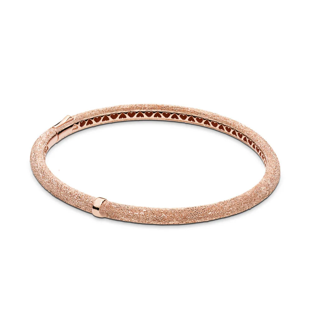 

2019 Spring Real 925 Sterling Silver Original Rose Matte Brilliance Europe Bangle Fit Women Bead Charm Bracelet DIY Jewelry