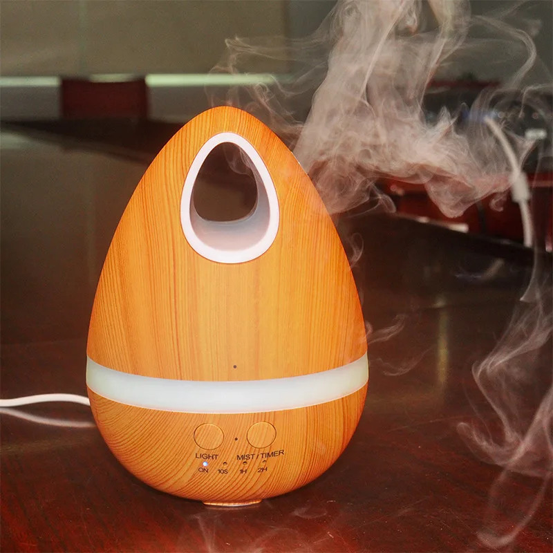 

Creative Color Egg Aroma Diffuser Ultrasonic Air Humidifier for Home Wood Grain Aromatherapy Essential Oil Diffuser with LED