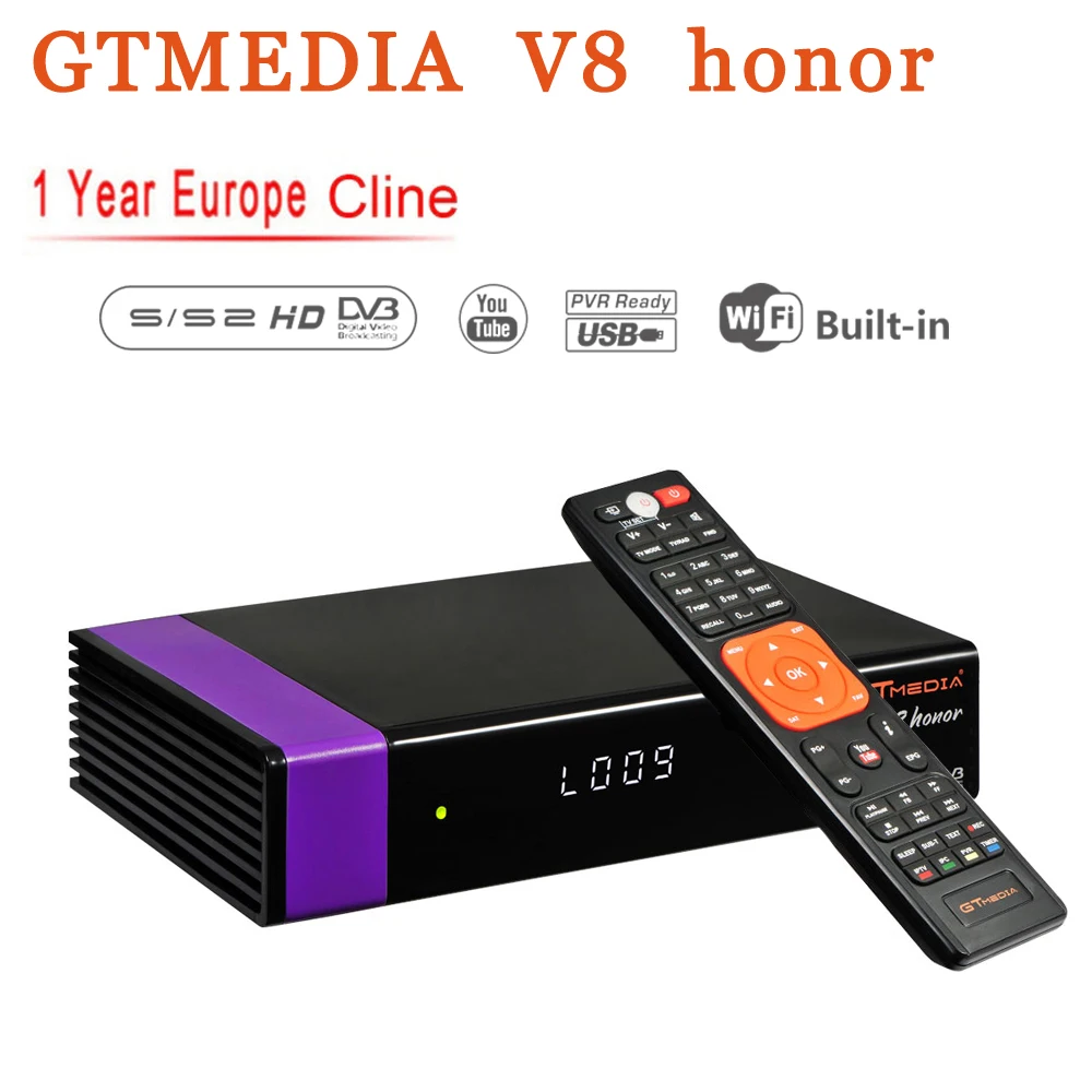 

GTMedia V8 Nova Full HD DVB-S2 Satellite Receiver with 1 Year Europe Spain CCCAM for Smart Digital TV Support CCCAM IPTV Youporn