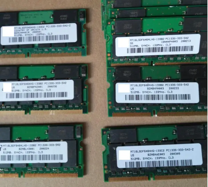 Original ok 144pin Pc133 Pc100 512 m Ram Sodimm 512 mb de Memória Sdram para Notebook Laptop Mainboard Industrial 512 mb Sdram 100