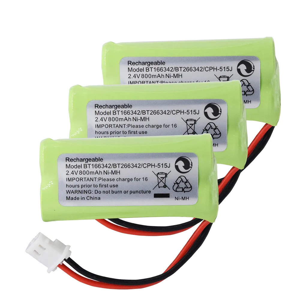 BT-166342 2,4 V 800mAh 2* AAA Ni-MH аккумуляторная батарея для беспроводного телефона BT-166342 - Цвет: 3pc