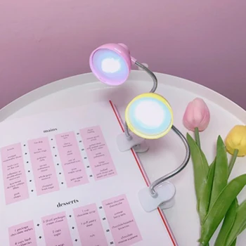 

10pcs Cute LED 360 degree rotation Table Lamp Reading Light Desk Book Lights Easy Clip on Table With Switch Eye Protect