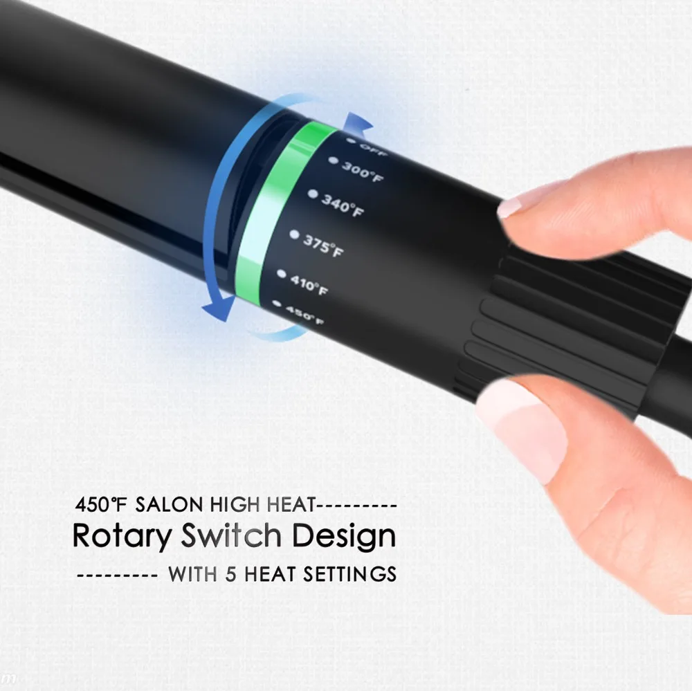 RUCHA 2 in 1 Tourmaline Ceramic Hair Straightener and Curling Iron Round Flat Iron 230C Rotating Control Salon Styling tool Iron (22)