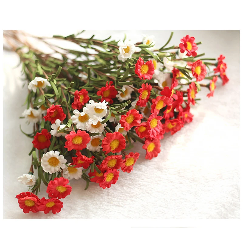 1PCS 6 head Daisy Artificial Flowers High Quality DIY Wedding Decor Mini Flowers For Bride Bouquet Party Home Decoration