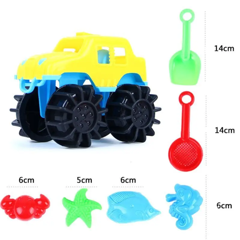 low cost  7pcs for Jeep Beach Sand Toy Set Sand Mold Building Kids Summer Toys Outdoor Game