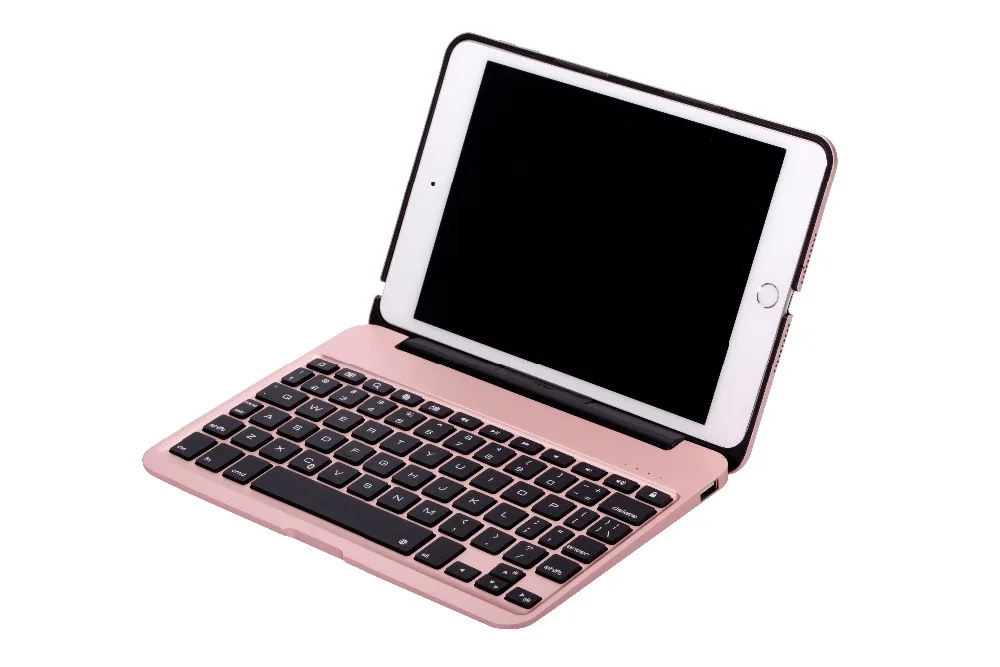 7 Colors Backlight Backlit Wireless Bluetooth Keyboard & Power Bank for ipad mini4 For iPad mini4 Aluminum Keyboard Case