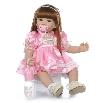 

60cm Real Reborn Silicone Girl doll lol toys Reborn Dolls Toys bonecas doll vinyl newborn princess toddler play house brinquedos