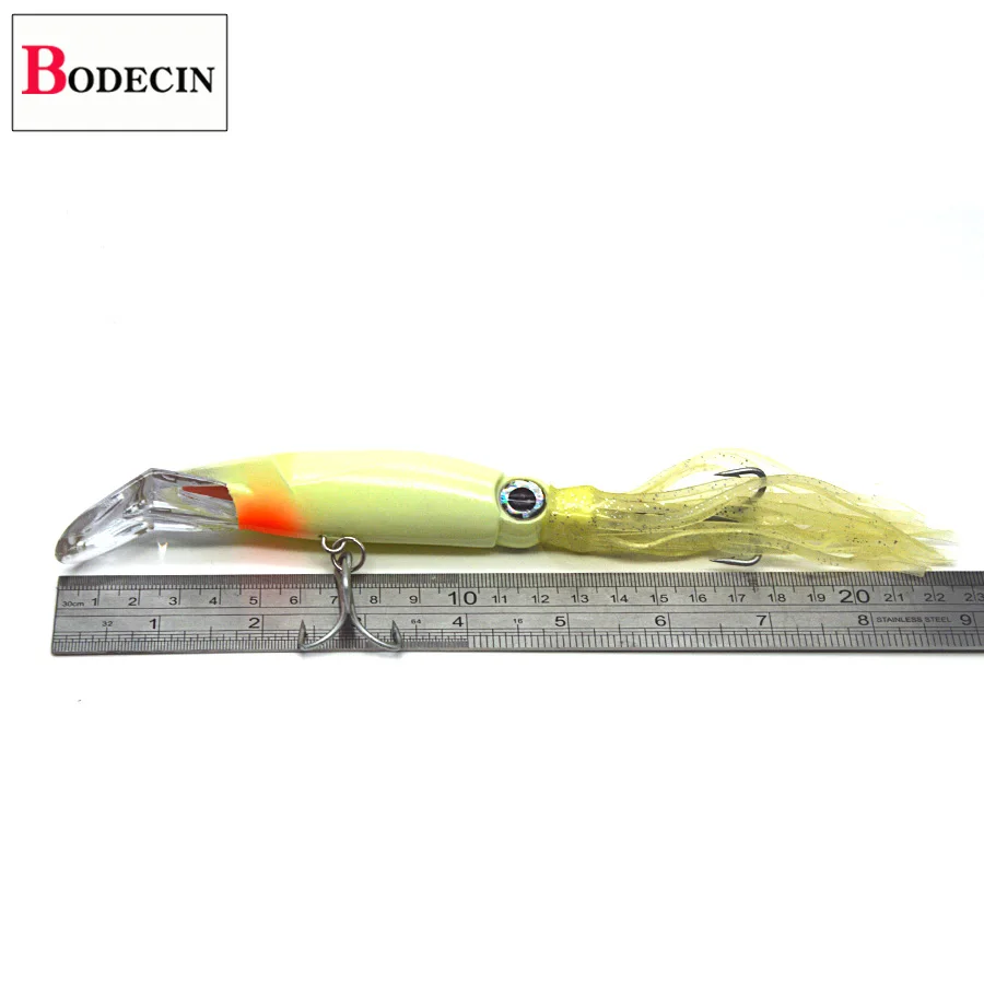 1PCS Lifelike Octopus Fishing Lure With Treble Hook And Jigs Peche 14cm 39G Luminous Squid Jigs Artificial Bait For Fishing Sea (5)