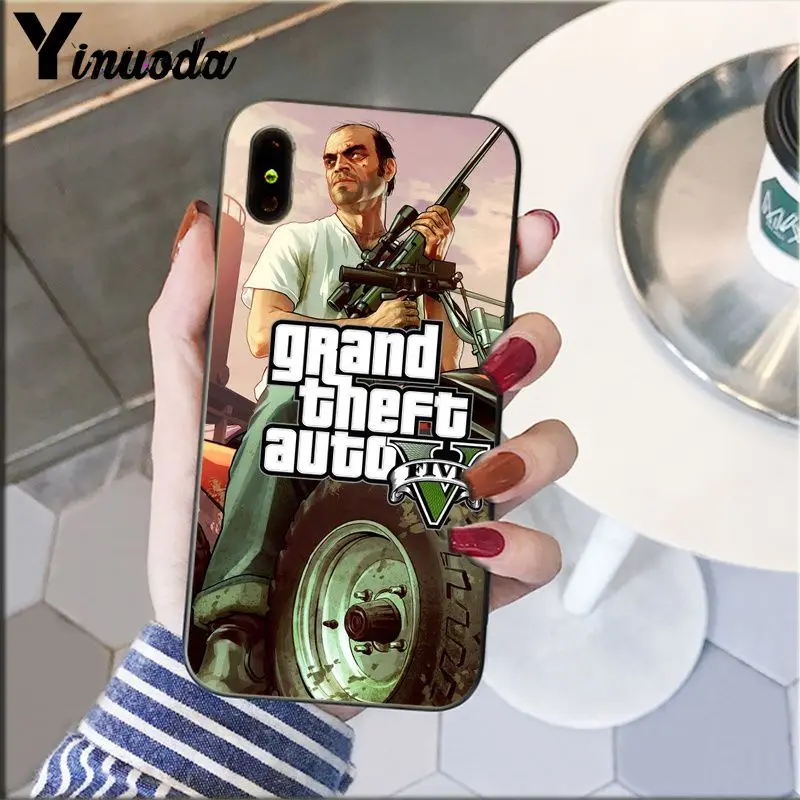 Yinuoda rockstar gta 5 Grand Theft Мягкий силиконовый чехол для телефона из ТПУ для iPhone 8 7 6 6S Plus 5 5S SE XR X XS MAX Coque Shell - Цвет: A9