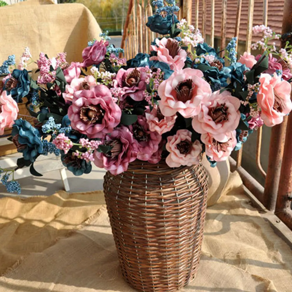 

5 Pcs Simulation Artificial Flower Bouquet Peony Decoration for Festival Wedding Office UD88