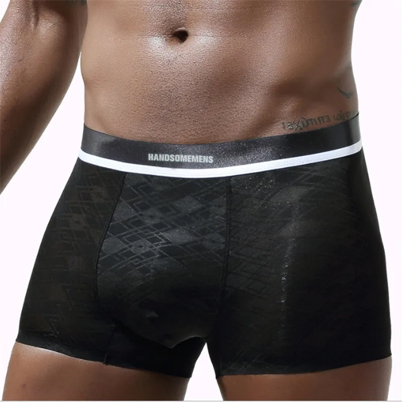 

Handsome man New Cool Feeling Ice Tencel Spandex Underpants Double-layer Large U-bag Underwear