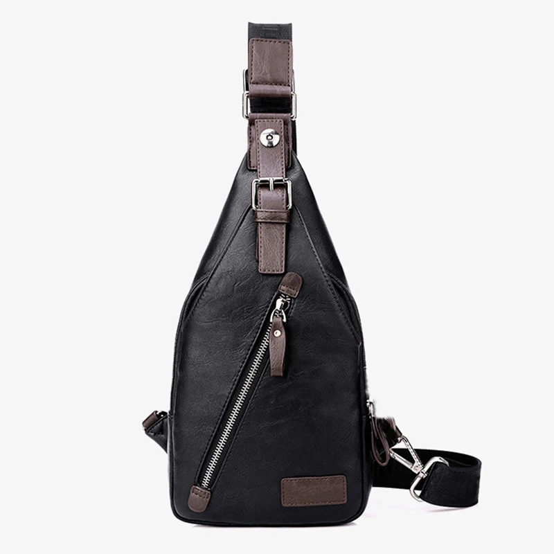 

Luxury Brand Leather Men Chest Bag Casual Crossbody Bag For Man Sling Chest Pack Business Shoulder Bag Messenger Bag Male Bolsos