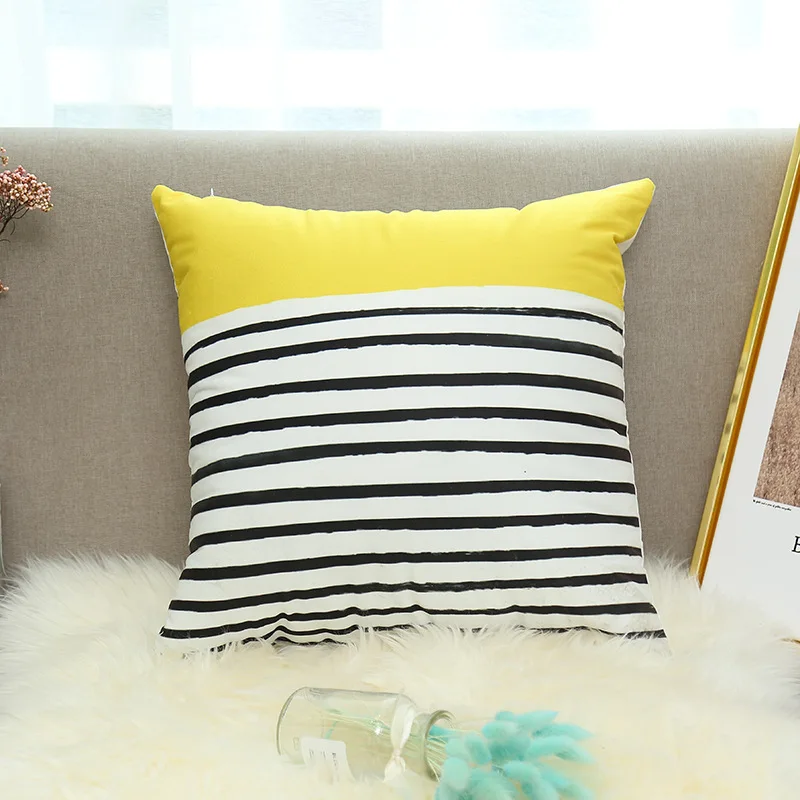 Simple Modern Warm Color Yellow Geometric Stripe Pattern