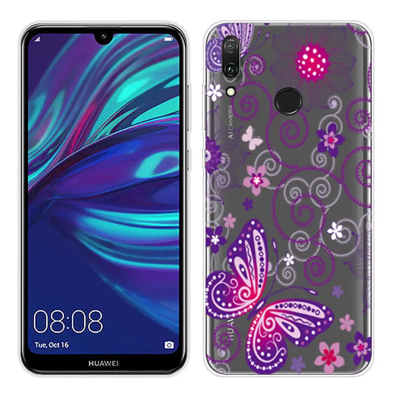 Cartoon Case for Huawei Y6 2019 Case Soft Silicone Back Cover Phone Case For Y7 2019 Honor 8x 9 10 Clear TPU Y 6 2019 Cover Capa (35)