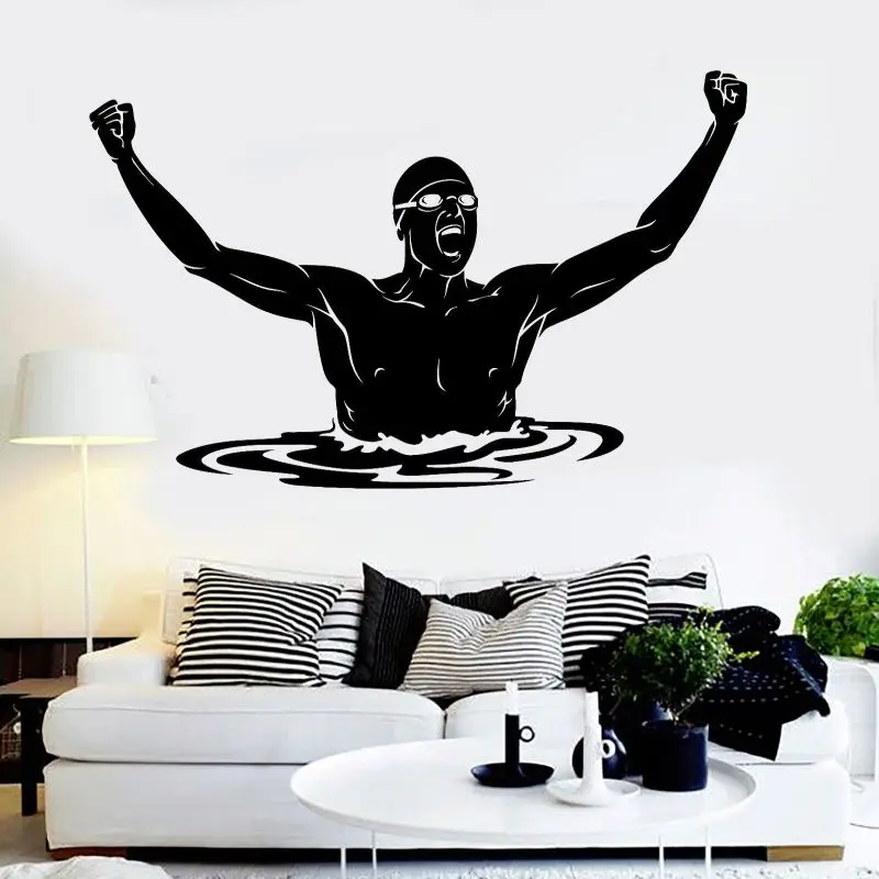 DCTAL swim decal triatlon etiqueta Run Riding nadador Decal natacion vinilo chm decoracion Mural bano etiqueta swim Sticker 4873