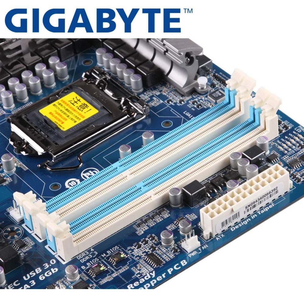 GIGABYTE GA-P55A-UD3R рабочего Материнская плата P55 разъем LGA 1156 i3 i5 i7 DDR3 16G блок питания ATX оригинальная б/у P55A-UD3R материнская плата H55