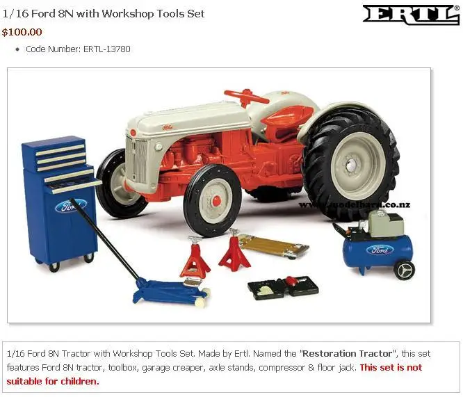 Ford tractor agricultural vehicle model repair station New Year's gift toy US ERTL 1:16