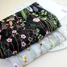 Вышитые органзы кружева ткани для шитья платья лоскутное ремесло материалы Тюль Цветочные tecido сумка Ткань Текстиль полотно tissu