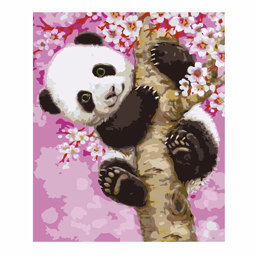 

Frameless Panda DIY Digital Oil Painting Paint By Number Canvas Artwork Wall Room Home Decor