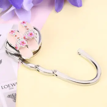 

Rhinestone Folding Deck Shoes Shaped Purse Hanger Handbag Holder Table Hook Gift