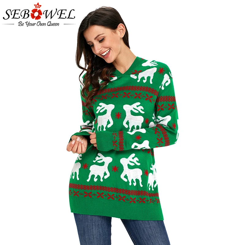 Cute-Christmas-Reindeer-Knit-Green-Hooded-Sweater-LC27785-9-3 