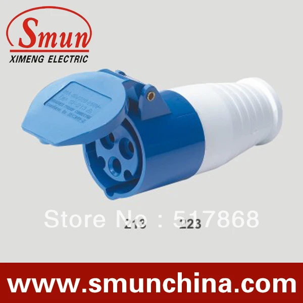 

industrial connector 16A 220-250v 2P+E 2pin with CE ROHS 1 year warranty IP44 degree PA66 material