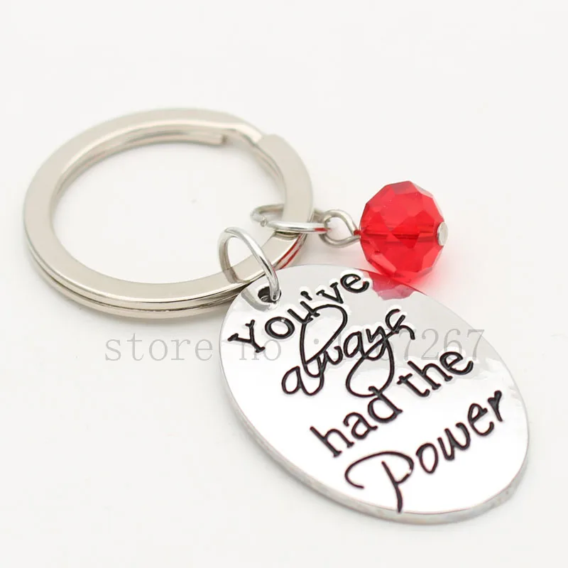 Collier Et Porte Cles Du Magicien De Oz Citation Oz Bijou Estampe A La Main Cadeau Pour Fille Vous Avez Toujours Eu Le Pouvoir Aliexpress