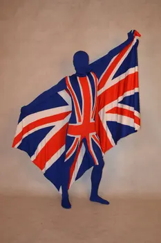 

Full Body Lycra Spandex National Flag Pattern Cape Outfit Costume Set Suit Fancy Dress