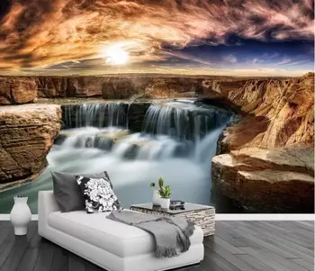 

papel de parede Custom Rock waterfall Murals Wallpaper 3D living room bedroom Wall Mural Background wall wall papers home decor