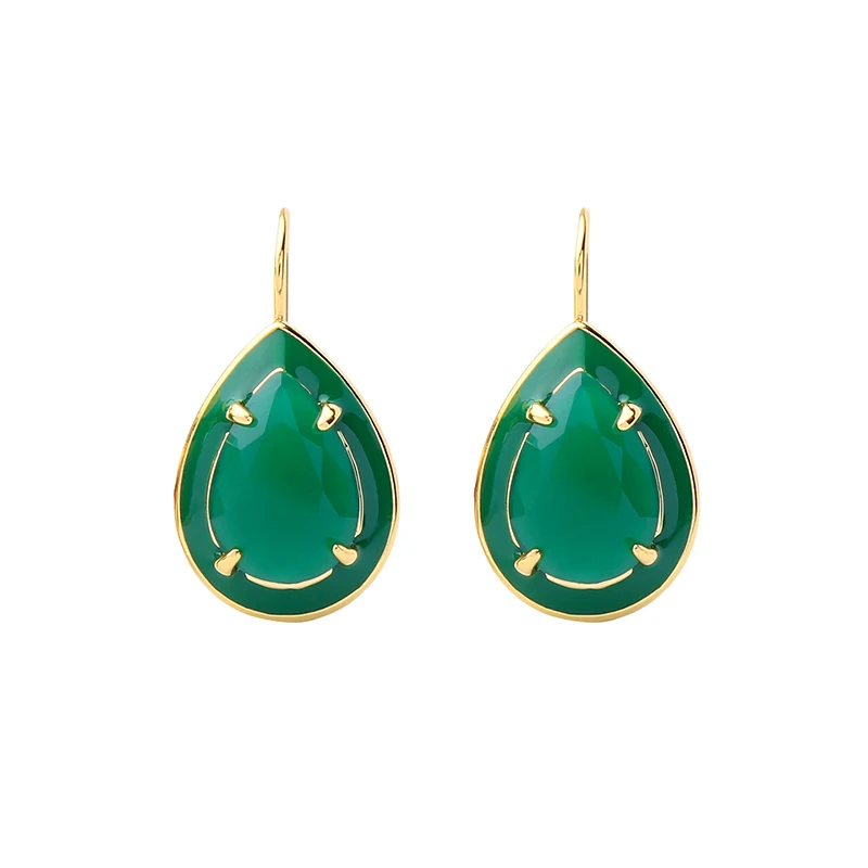 

Vintage Elegant Wedding Fashion Jewelry Tiny Enamel Love Heart Water Drop Earring For Women Charm Hanging Earring Accessories