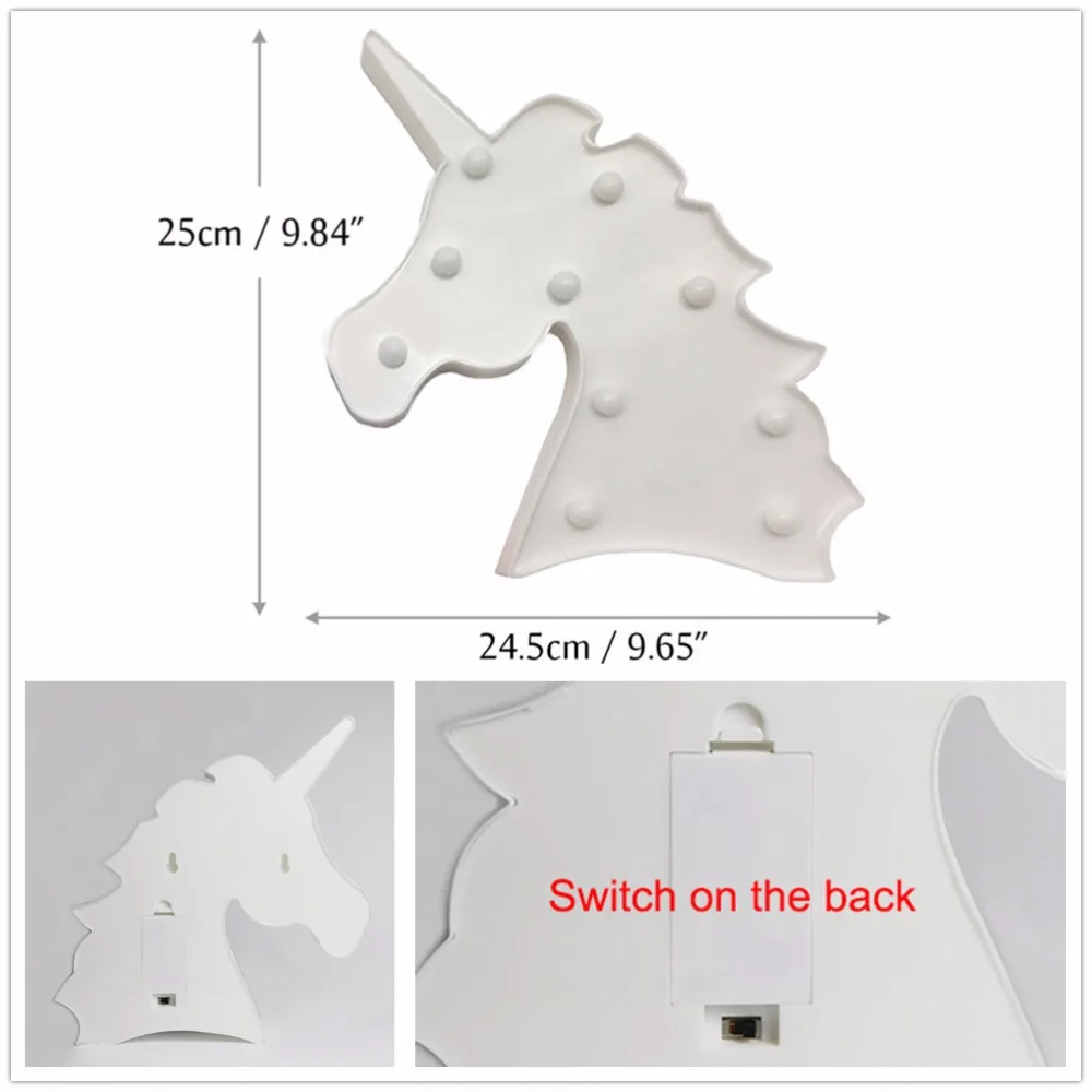 DELICORE-Cute-Unicorn-Head-Led-Night-Light-Animal-Marquee-Lamps-On-Wall-For-Children-Party-Bedroom (4)