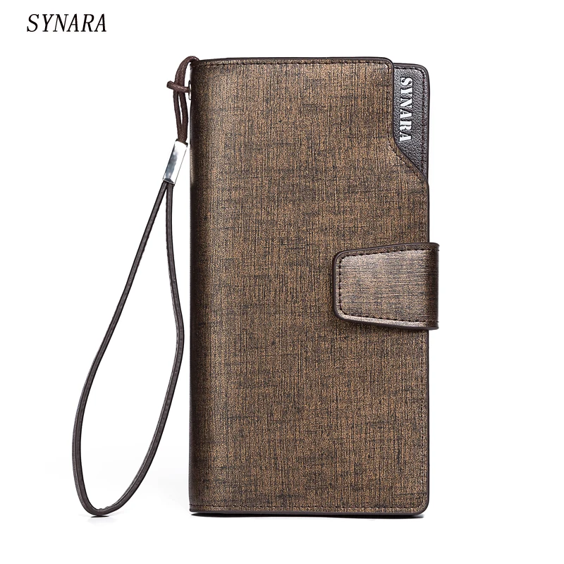 Мужской кошелек на молнии черный коричневый модный дизайн|porte monnaie|black men walletmens wallet