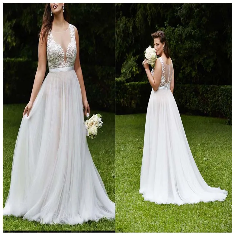 

LORIE 2019 Plus Size Wedding Dresses Short Sleeve Lace Top A Line Chiffon Beach Bride Dress Wedding Party Gown Custom Made
