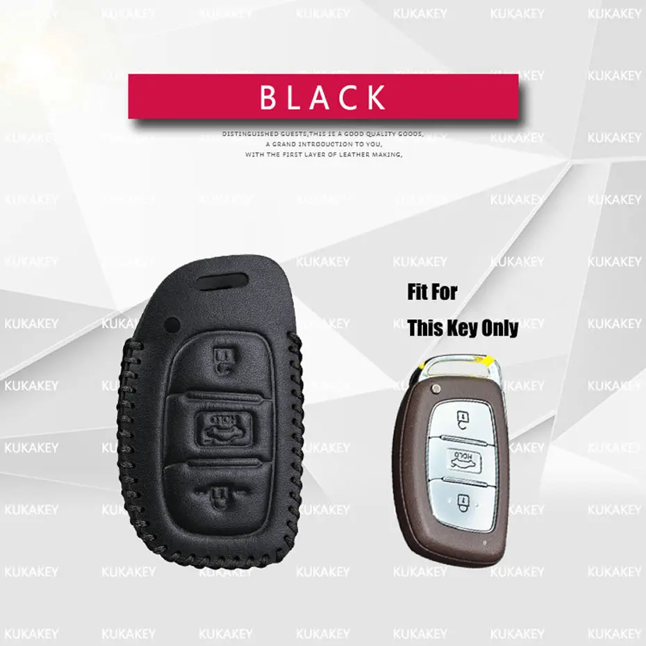 Чехол держатель для ключей из натуральной кожи KUKAKEY Hyundai Sonata Elantra Tucson Mistra Accent Solaris