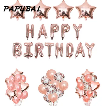 

Rose Gold Wedding Birthday Party Balloons Happy Birthday Letter Foil Balloon Baby Shower Anniversary Event Party Decor Globos