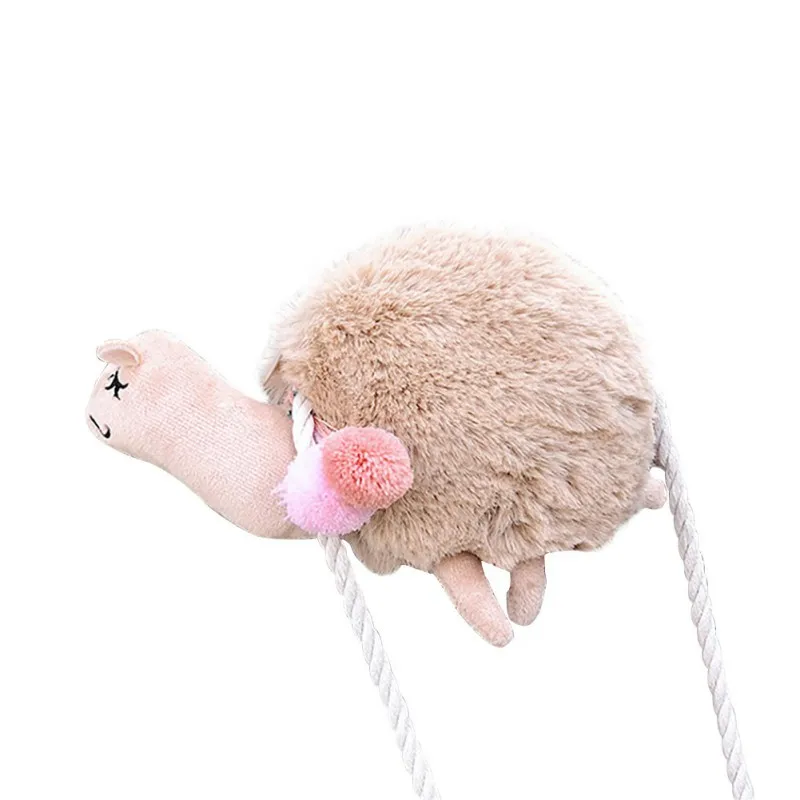 

Fashion Women Cute 2019 Hot Messenger Bag Cartoon Fluffy Alpaca Pattern Zipper Rope Handbag Single Shoulder Bags Daypack
