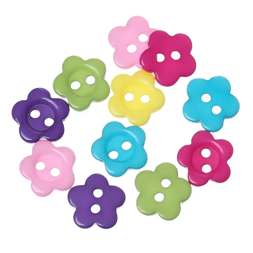 DoreenBeads полимерная пуговица для шитья Скрапбукинг DIY Украшение Цветок разные на два отверстия 10,5 мм (3/8 ") x 10 мм (3/8"), 30 шт 2018 Новинка