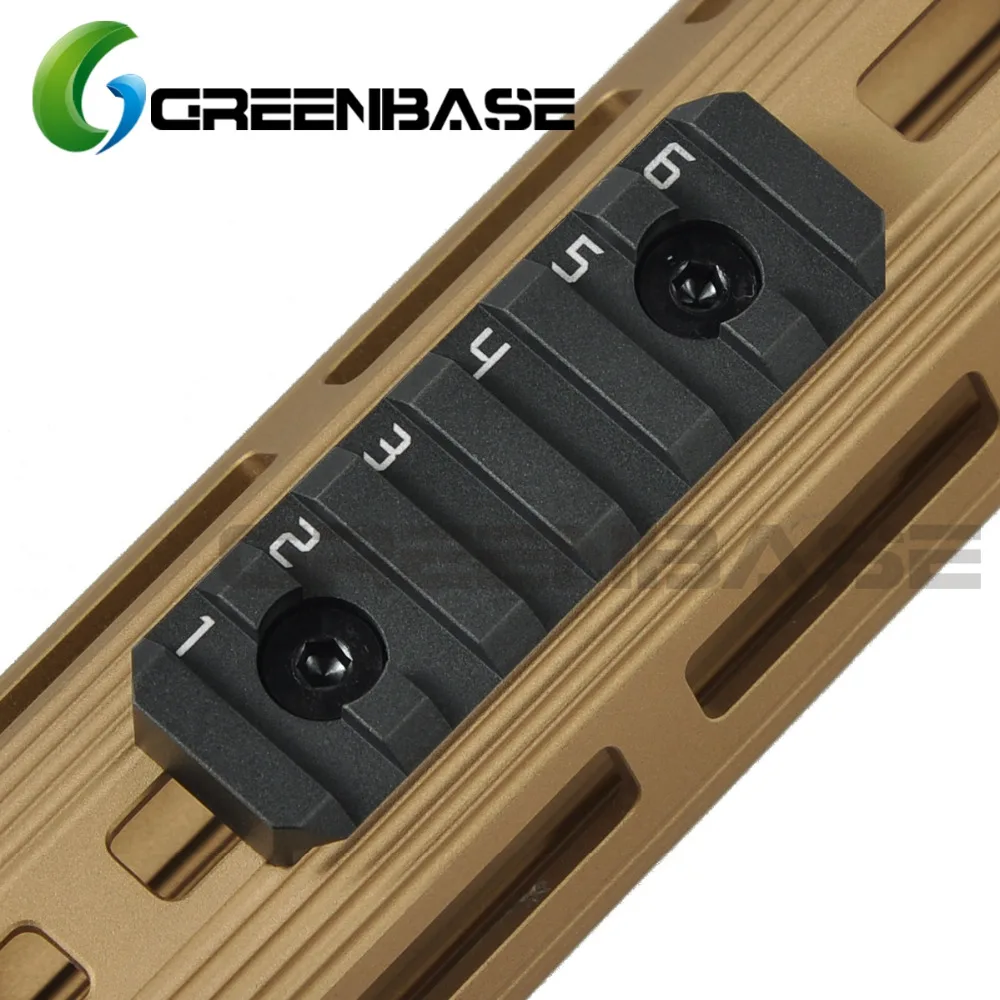 Greenbase MLOK Rail Section AR15 M4 M16 Handguard Rifle Scope M-lok Picatinny 20mm Tactical Rail Adapter 6 Slots