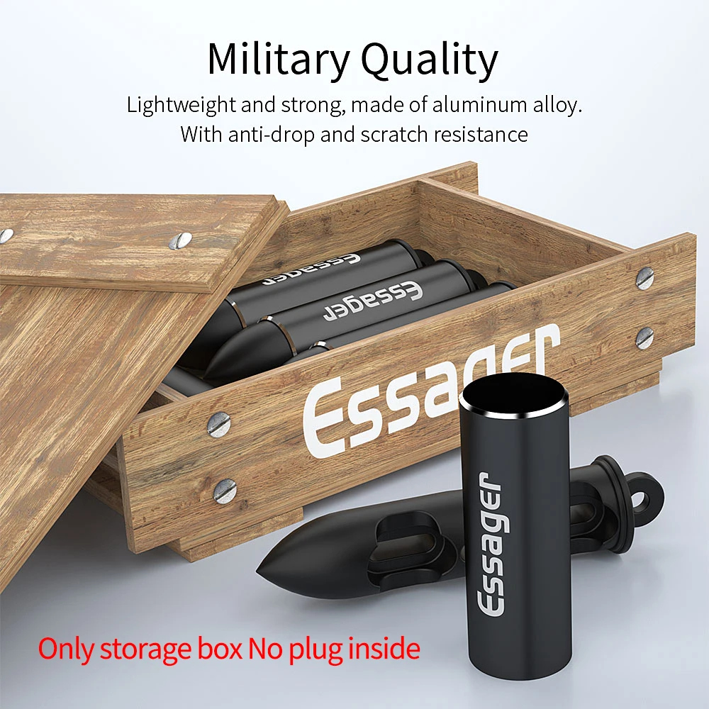Essager Tragbare Magnetische Stecker Box Adapter Metall Lagerung Container für iPhone Micro USB Typ