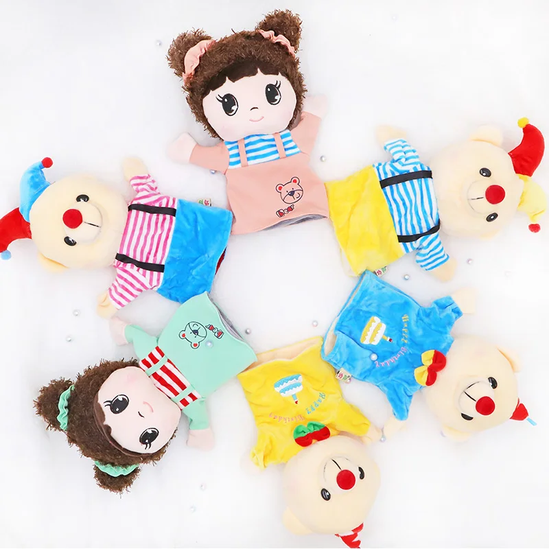 

candice guo cute plush toy lovely cartoon clown bear birthday cake bear little girl soft hand puppet birthday Christmas gift 1pc