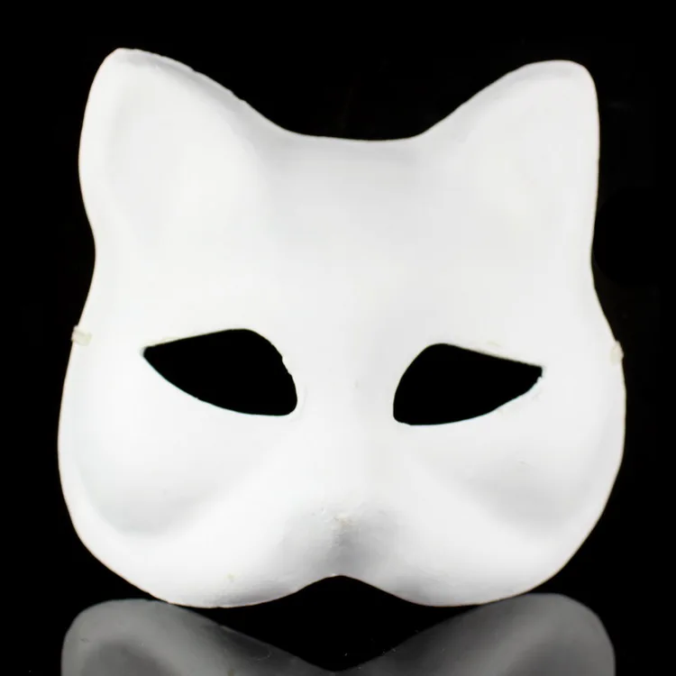 Gadpiparty 15 Pcs cat face mask Blank Paper Masks cat Party Masks cat  Masquerade mask for Women unpainted Craft mask White Paper Blank Cat Masks  Paper