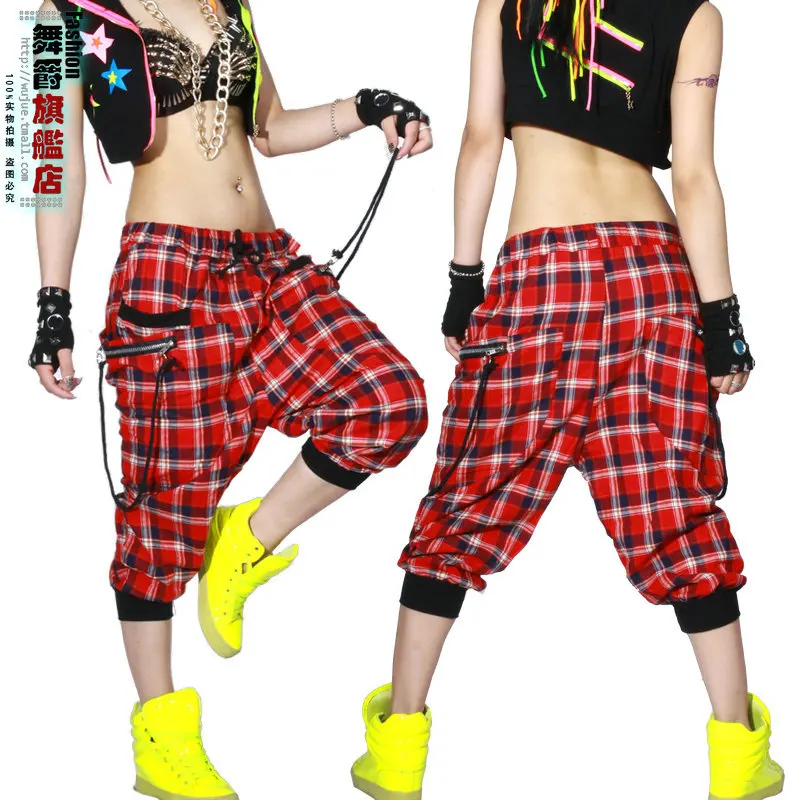 Kids Adult Women dance wear Trousers patchwork ds costume Capris sweatpants spring summer female plaid harem Hip hop pants Kids Adult Women dance wear Trousers patchwork ds costume Capris sweatpants spring summer female plaid harem Hip hop pants
