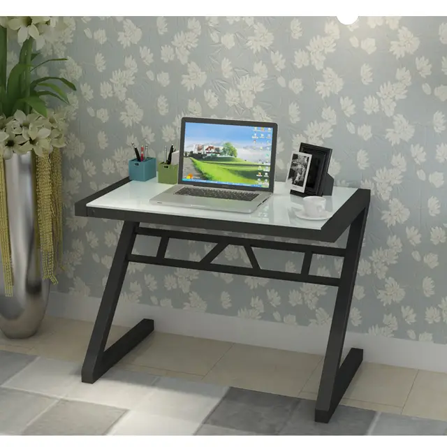 Z Type Glass Desktop Home Computer Desk Laptop Table Fashion Paint