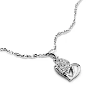 

Elegant Silver Jewelry Chain Choker Necklaces For Women 925 Silver Heart-shaped Geometric Necklaces Fashion Jewelry Wedding Gift